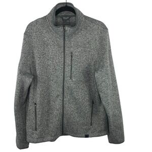 L.L. BEAN Full Zip Tight Knit Jacket Mens L Gray‎ Slightly Fitted Outdoor Warm